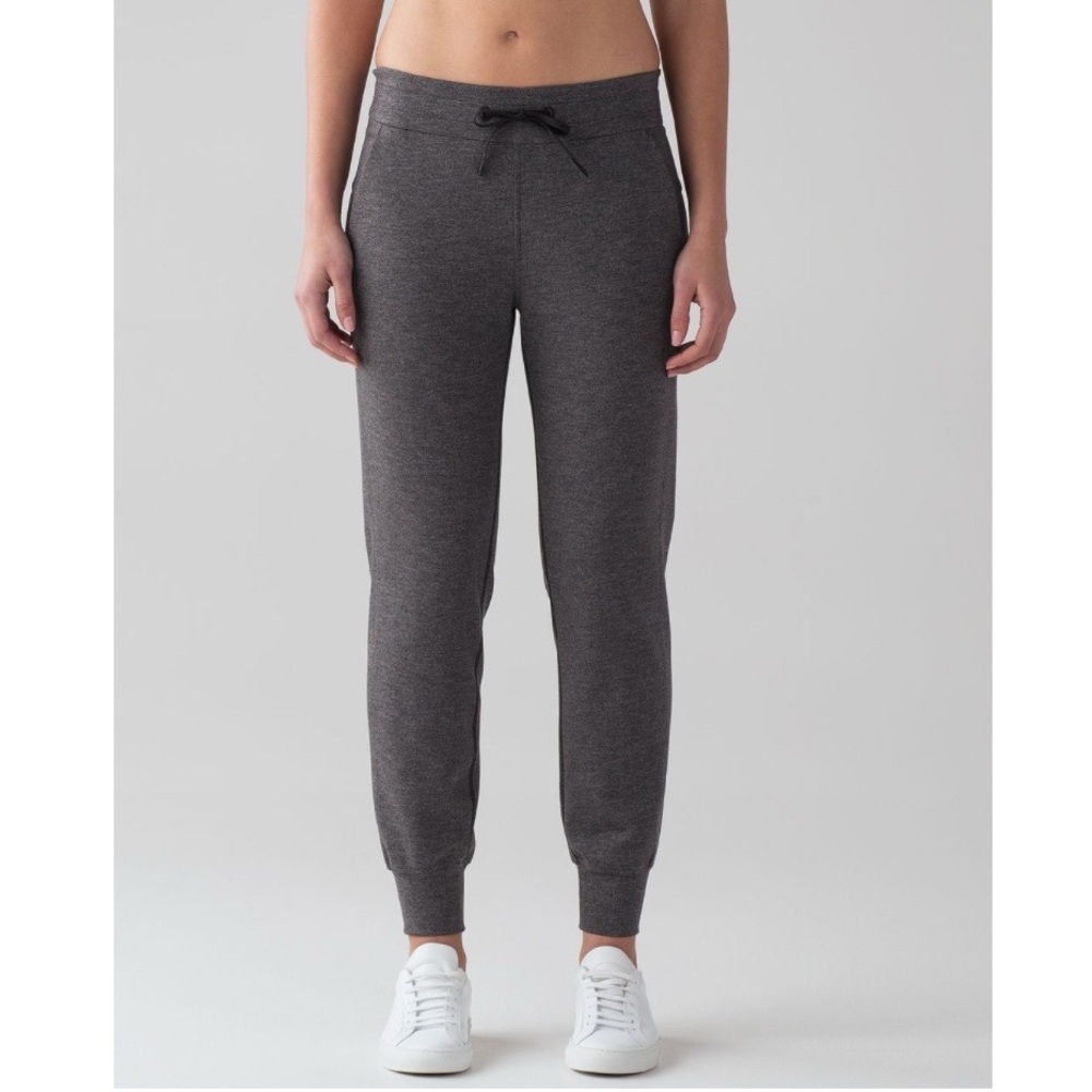 LULULEMON - On Track Joggers with Drawstring and Pockets in Heathered Black - 6